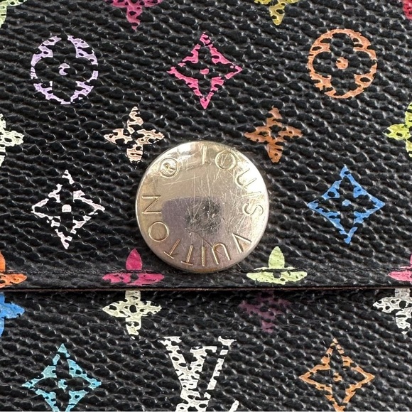 Authentic Louis Vuitton Murakami Multicolor Rainbow & Black Sarah Long Wallet - Picture 14 of 14